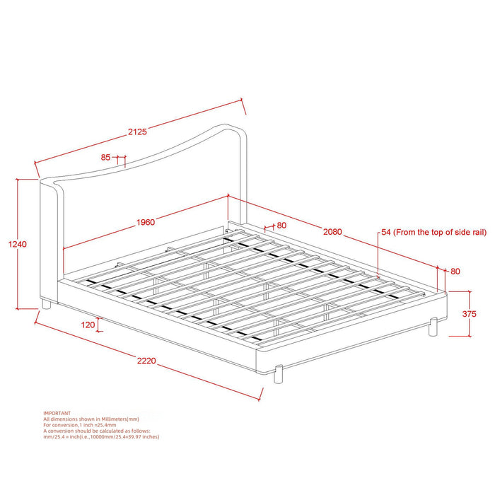 Isadora 78" Platform Bed Dark Beige