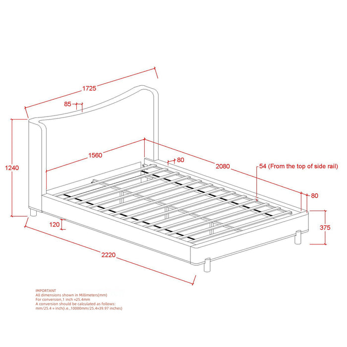 Isadora 60" Platform Bed Dark Beige