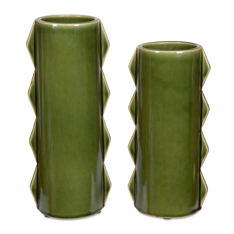 Meander - Vases (Set of 2) - Green