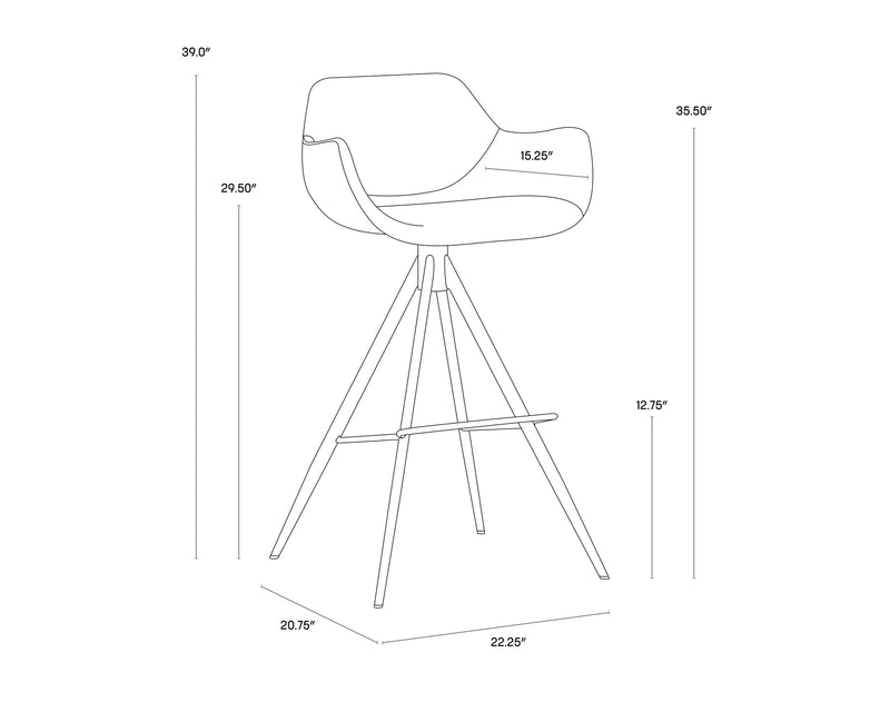 Owen Swivel Barstool - Town Grey