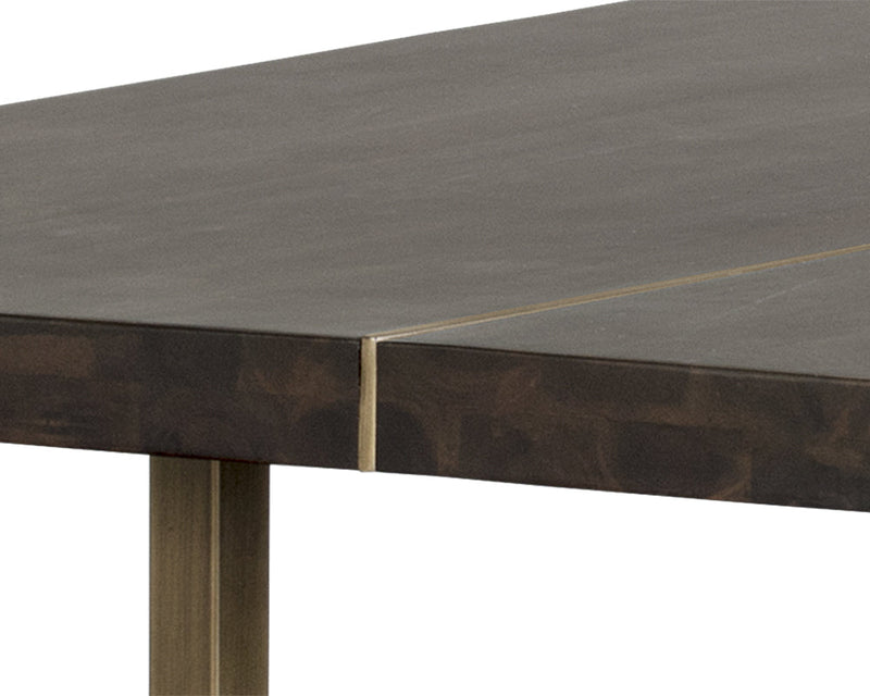 Donnelly Dining Table - Antique Brass - Dark Mango - 95"
