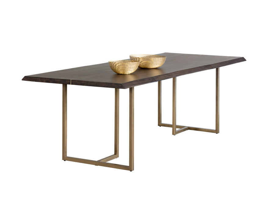 Donnelly Dining Table - Antique Brass - Dark Mango - 95"