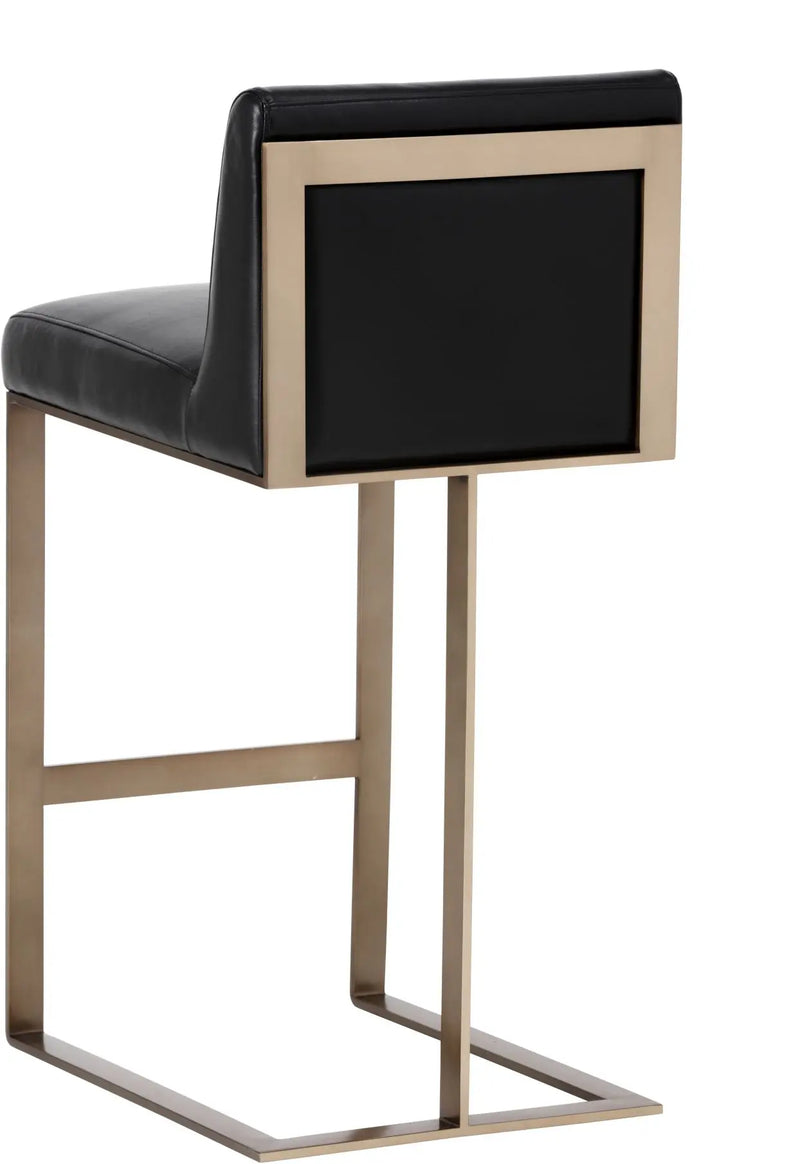 Dean Barstool Antique Brass Cantina Black