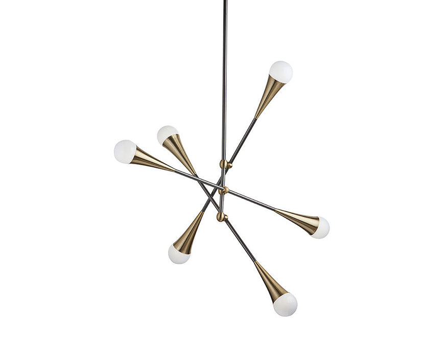 Zenith Chandelier - Brass And Black