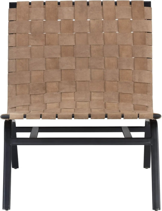 Omari Lounge Chair Sueded Light Tan Leather