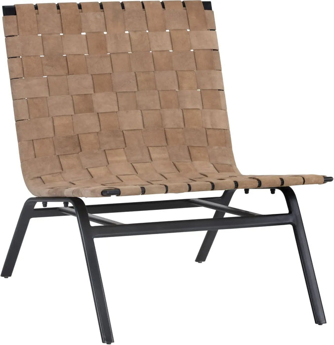 Omari Lounge Chair Sueded Light Tan Leather
