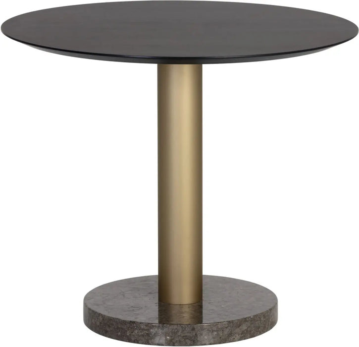 Monaco Bistro Table Gold Grey Marble / Charcoal Grey 35.5"