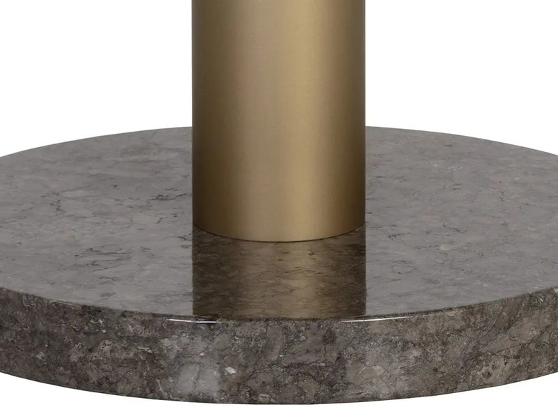 Monaco Bistro Table Gold Grey Marble / Charcoal Grey 35.5"