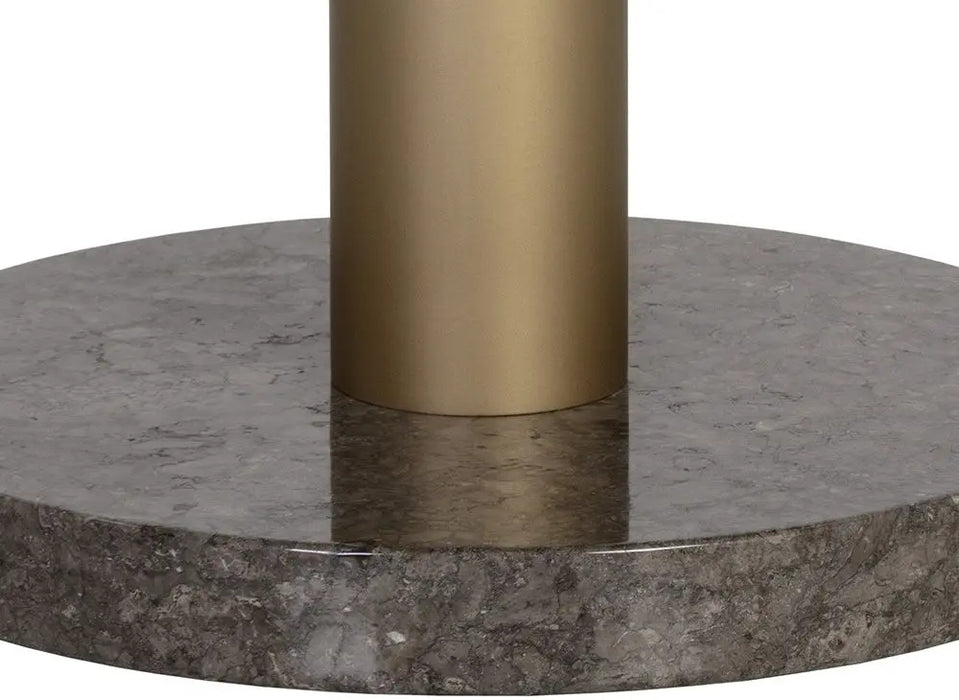 Monaco Bistro Table Gold Grey Marble / Charcoal Grey 35.5"
