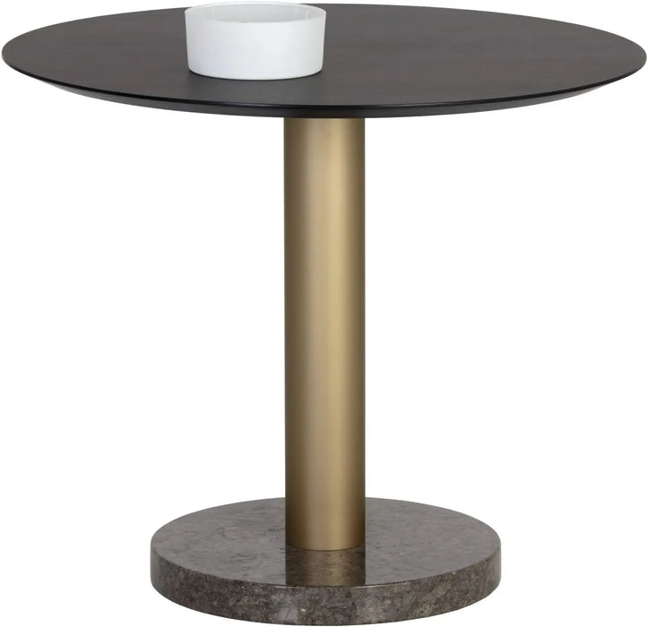 Monaco Bistro Table Gold Grey Marble / Charcoal Grey 35.5"