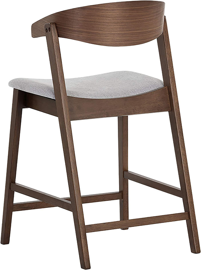 Haisley Counter Stool - Walnut - Light Grey