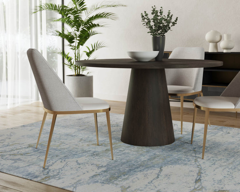 Althea Dining Table - Round - Brown Oak - 54"