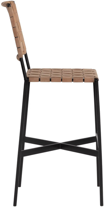 Omari Barstool Sueded Light Tan Leather