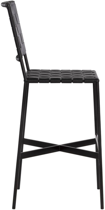Omari Barstool Black Leather
