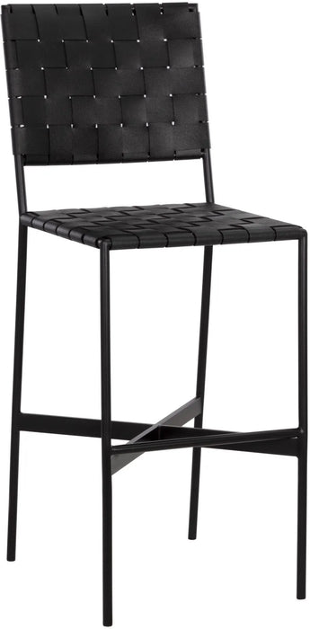 Omari Barstool Black Leather