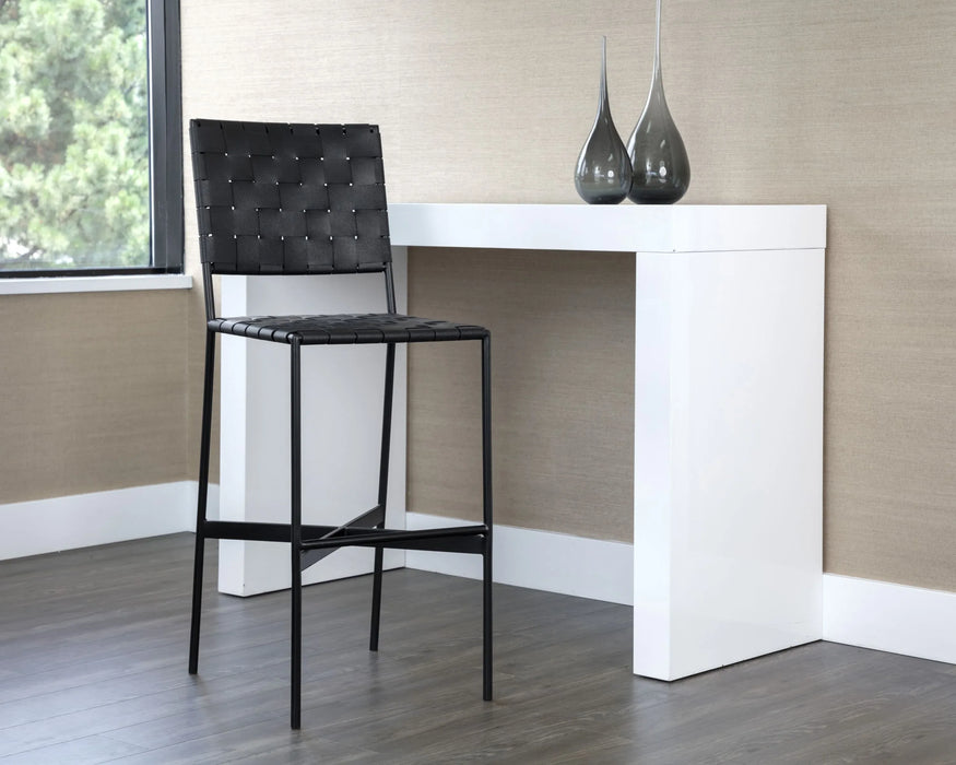 Omari Barstool Black Leather