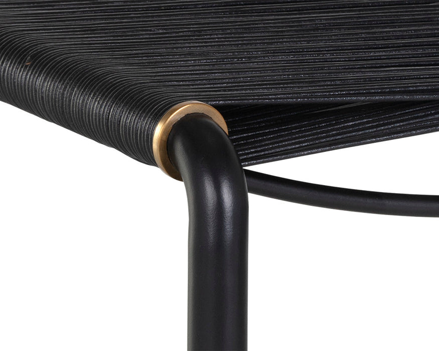 Riz Stool Black Leather