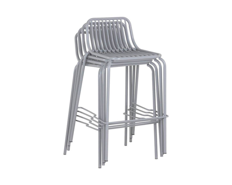 Cypress Outdoor Counter Stool - Silver