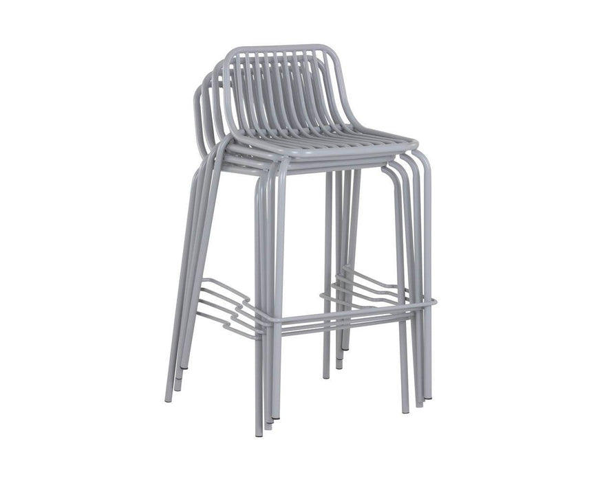 Cypress Outdoor Counter Stool - Silver
