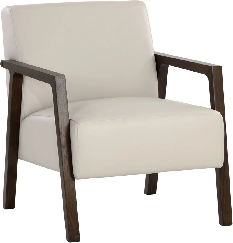 Neymar Lounge Chair Linea Light Grey Leather