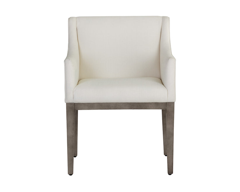 Malik Dining Armchair - Ash grey Linoso Ivory