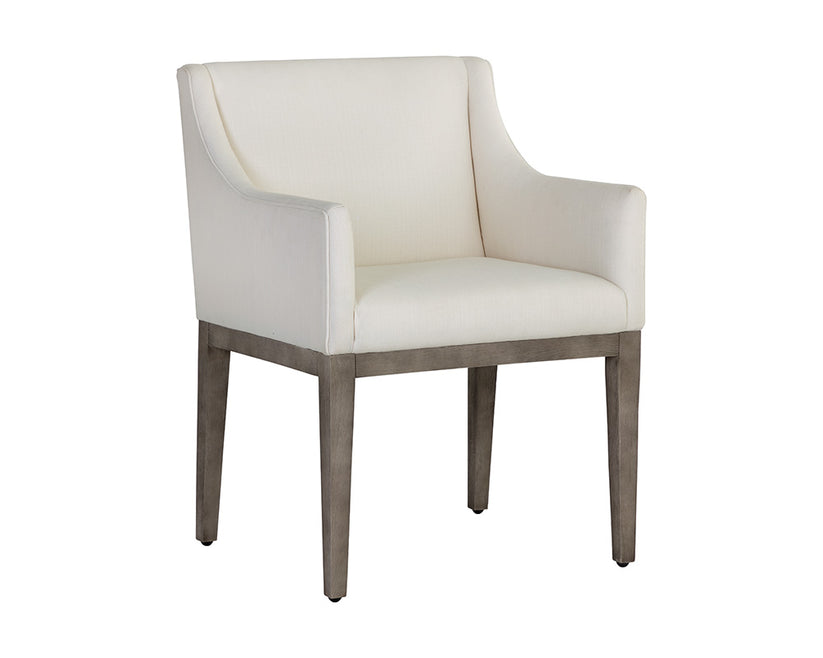 Malik Dining Armchair - Ash grey Linoso Ivory