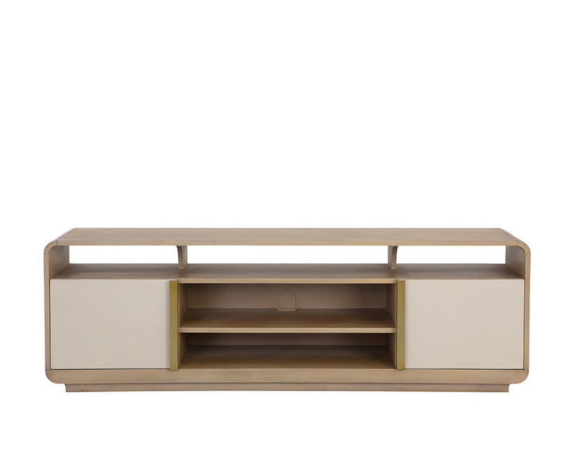 Kayden Media Console and Cabinet Cream Shagreen