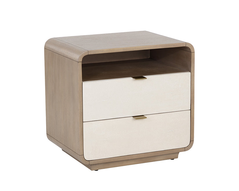 Kayden Nightstand Cream Shagreen