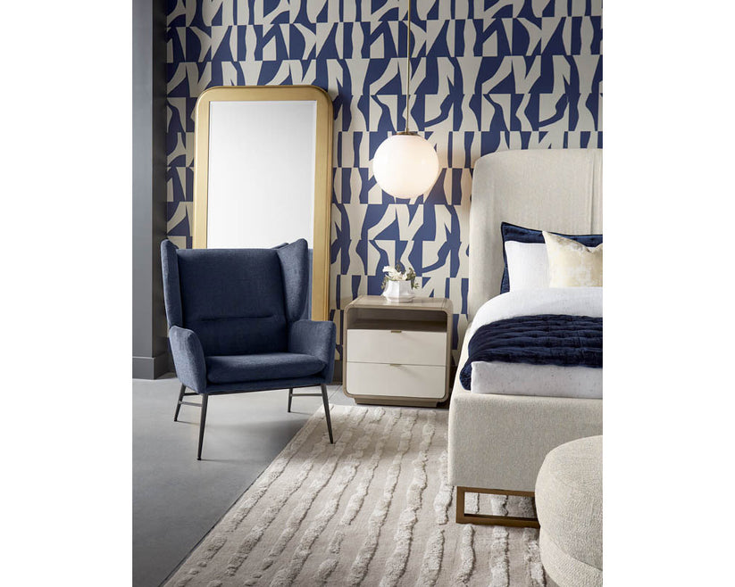 Kayden Nightstand Cream Shagreen