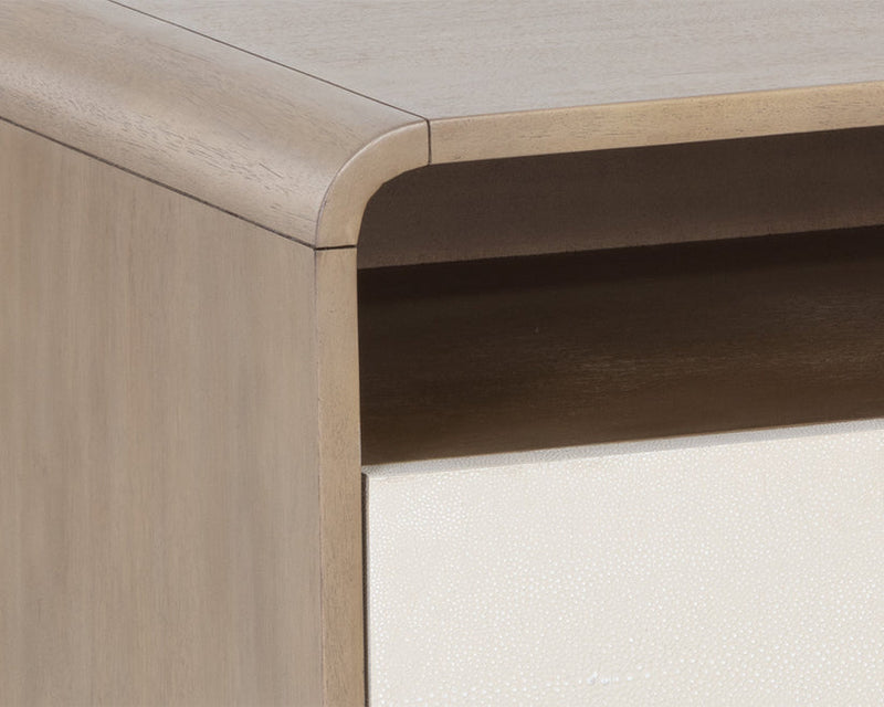 Kayden Nightstand Cream Shagreen