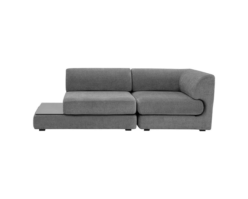 Harmony Modular  Armless Chair  Left Shelf  Danny Dark Grey