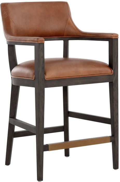 Brylea Counter Stool-  Brown Shalimar Tobacco Leather