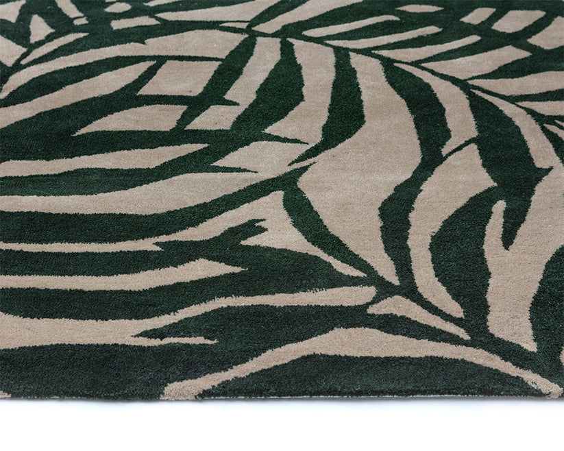 Palma Hand Woven Rug Green / Beige