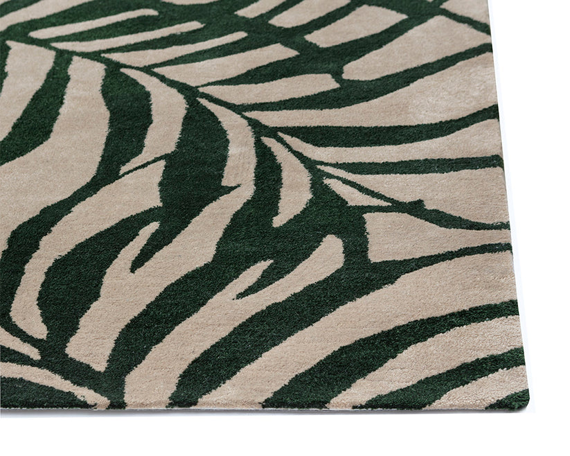 Palma Hand Woven Rug Green / Beige