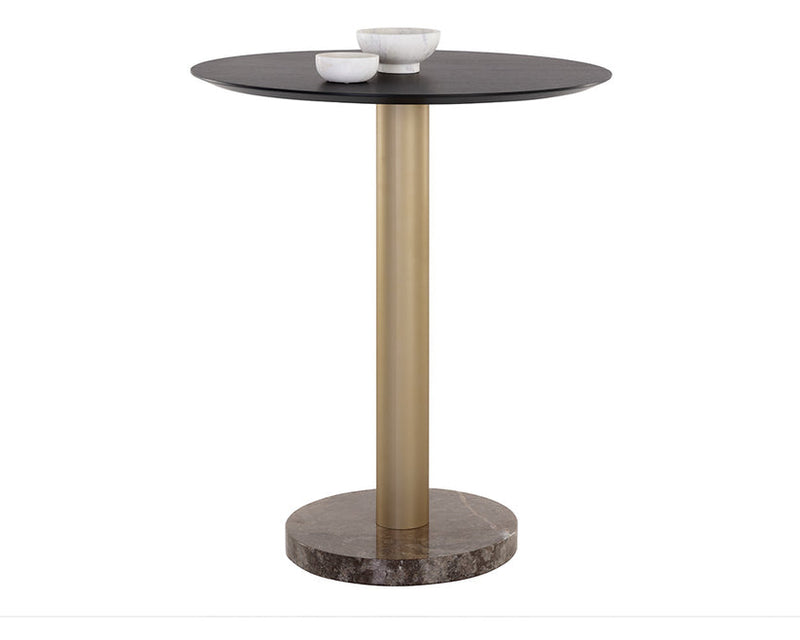 Monaco Bar Table Gold Grey Marble / Charcoal Grey