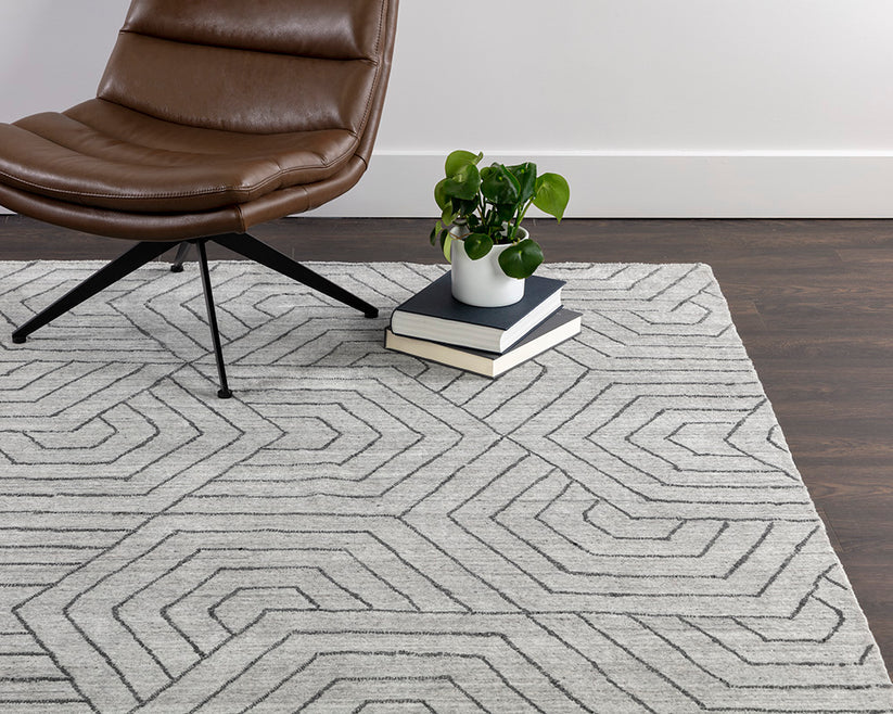 Mazey Hand Loomed Rug Grey