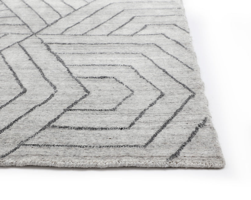 Mazey Hand Loomed Rug Grey