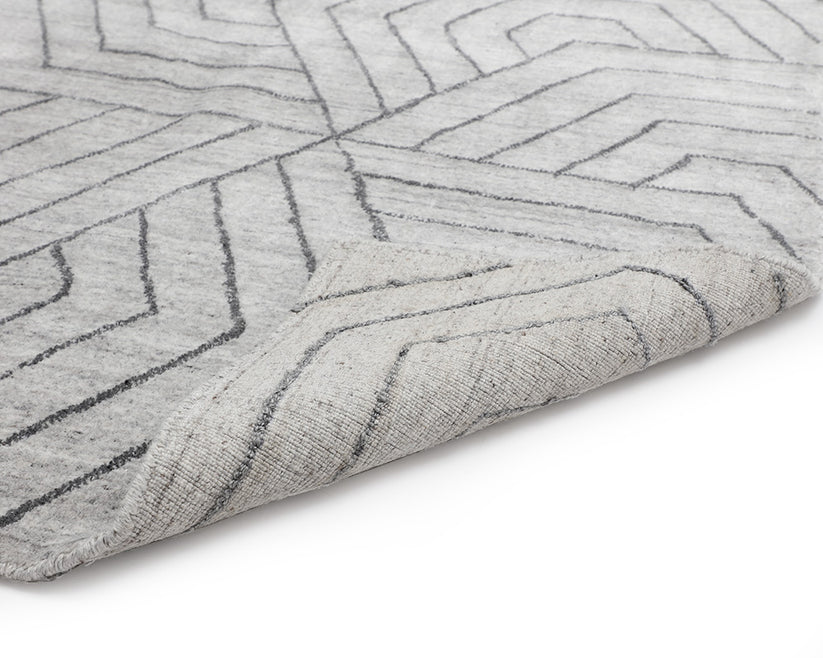 Mazey Hand Loomed Rug Grey