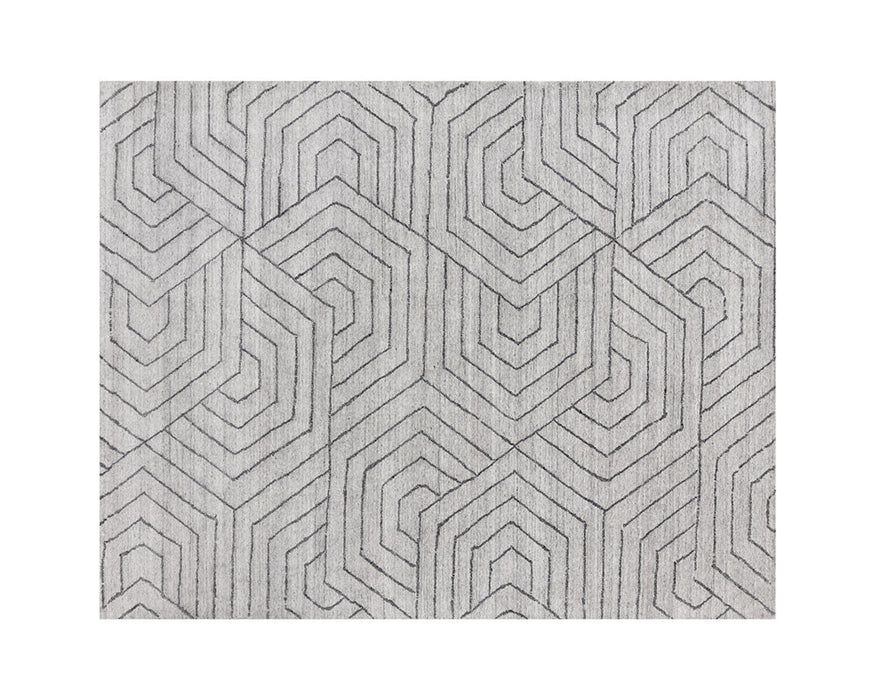 Mazey Hand Loomed Rug Grey