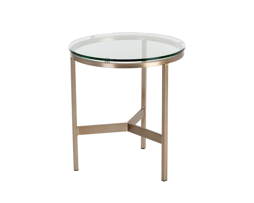 Flato End Table Antique Brass