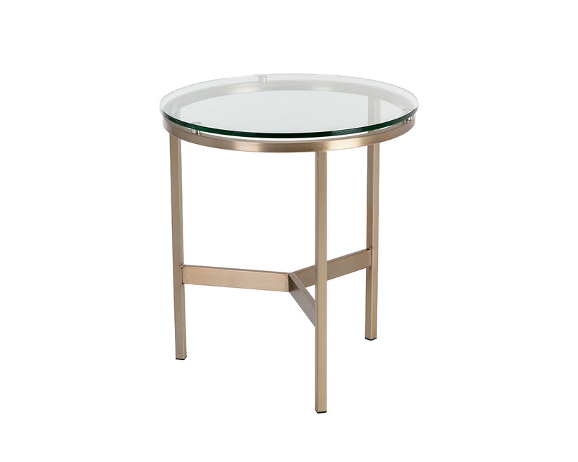Flato End Table Antique Brass