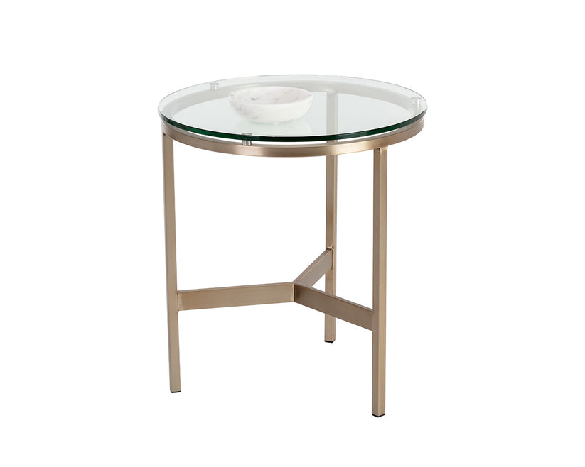 Flato End Table Antique Brass