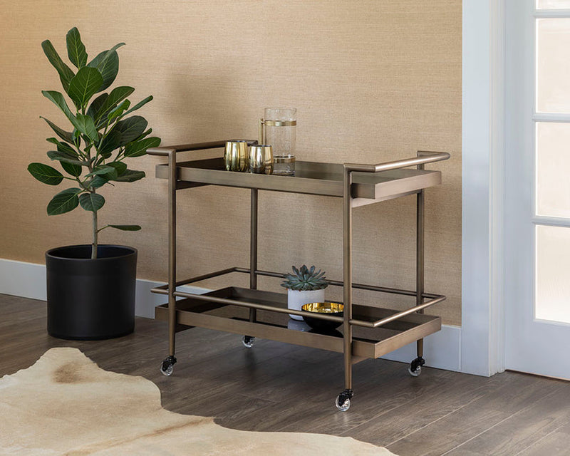 Livingston Bar Cart Antique Brass