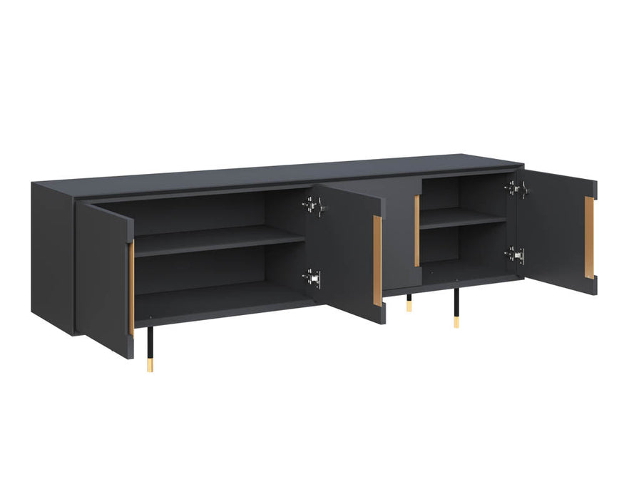 Danbury Media Console and Cabinet Slate Navy