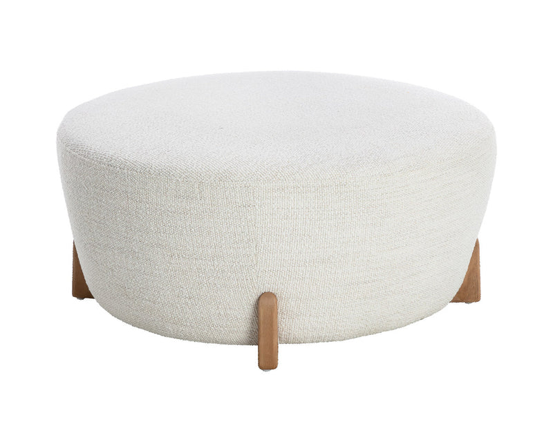Cyan Ottoman - Natural - Merino Pearl