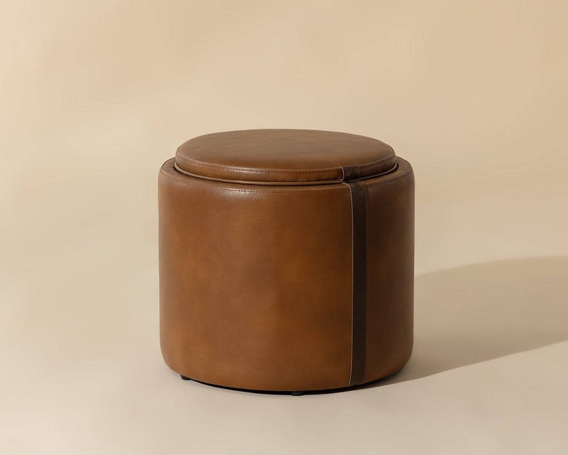 Borelli Storage Ottoman - Tobacco Tan / Autumn Chestnut