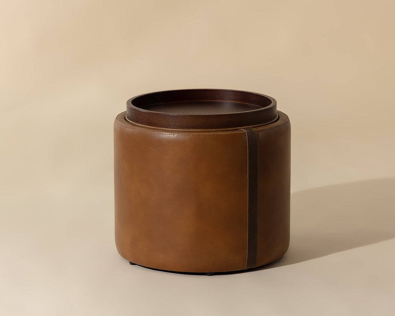 Borelli Storage Ottoman - Tobacco Tan / Autumn Chestnut