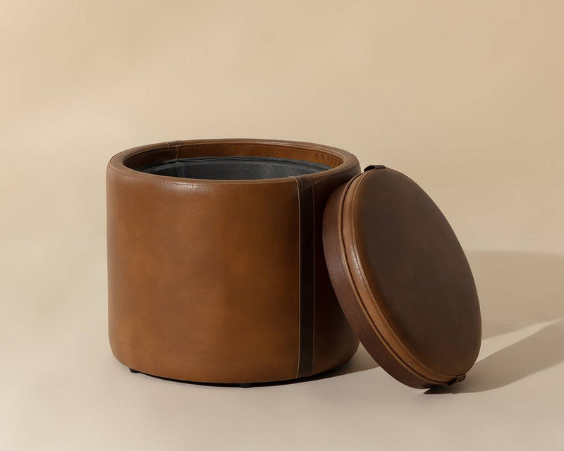 Borelli Storage Ottoman - Tobacco Tan / Autumn Chestnut