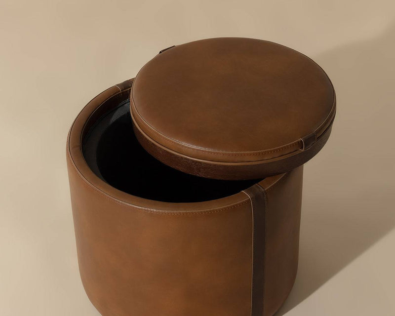 Borelli Storage Ottoman - Tobacco Tan / Autumn Chestnut