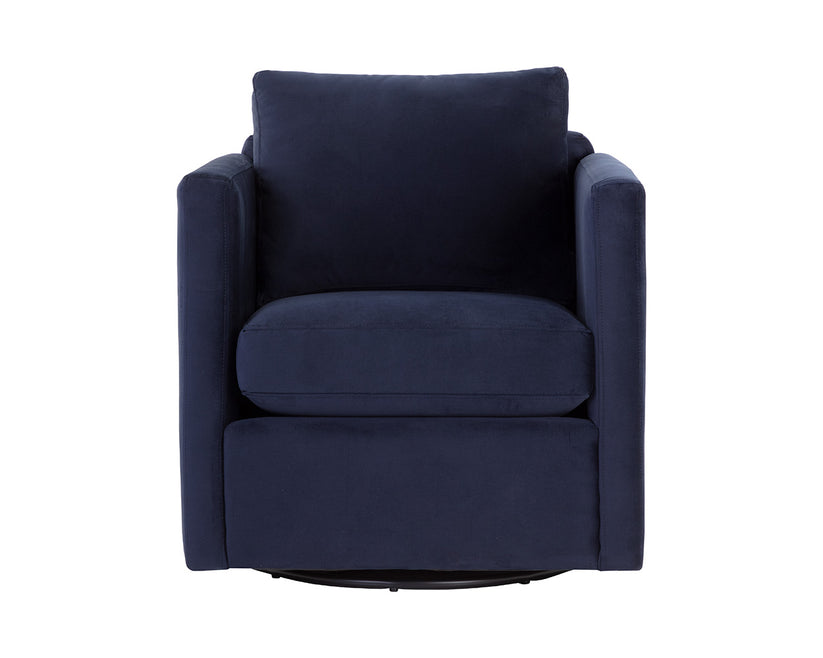 Georgie Swivel Lounge Chair-Abbington Navy